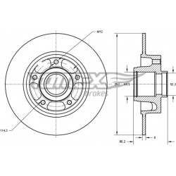 stabdžių diskas (1vnt)
                                TOMEX Brakes                                                TX73-561