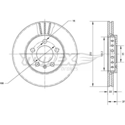 stabdžių diskas (1vnt)
                                TOMEX Brakes                                TX70-03, TOMEX Brakes, T