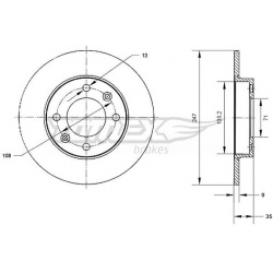 stabdžių diskas (1vnt)
                                TOMEX Brakes                                TX70-58, TOMEX Brakes, T