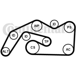 V formos rumbuotas diržas, komplektas
                                CONTINENTAL CTAM                                      