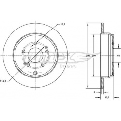 stabdžių diskas (1vnt)
                                TOMEX Brakes                                                TX73-04,