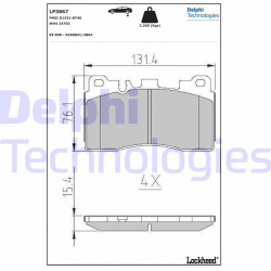 stabdžių trinkelių rinkinys, diskinis stabdys
                                DELPHI                                      