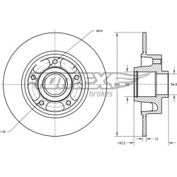 stabdžių diskas (1vnt)
                                TOMEX Brakes                                                TX71-141