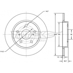 stabdžių diskas (1vnt)
                                TOMEX Brakes                                                TX72-00,
