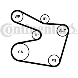 V formos rumbuotas diržas, komplektas
                                CONTINENTAL CTAM                                      