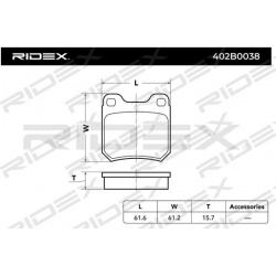 stabdžių trinkelių rinkinys, diskinis stabdys
                                RIDEX                                402B003