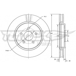 stabdžių diskas (1vnt)
                                TOMEX Brakes                                                TX72-16,