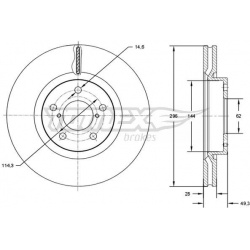 stabdžių diskas (1vnt)
                                TOMEX Brakes                                TX72-94, TOMEX Brakes, T
