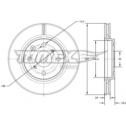 stabdžių diskas (1vnt)
                                TOMEX Brakes                                                TX71-55,