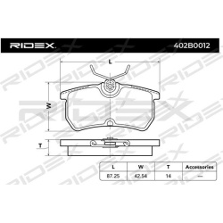 stabdžių trinkelių rinkinys, diskinis stabdys
                                RIDEX                                402B001