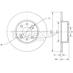 stabdžių diskas (1vnt)
                                TOMEX Brakes                                                TX70-89,