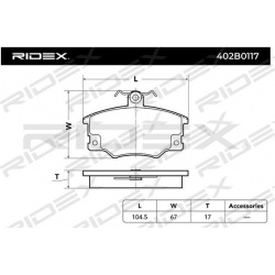 stabdžių trinkelių rinkinys, diskinis stabdys
                                RIDEX                                402B011