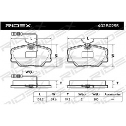 stabdžių trinkelių rinkinys, diskinis stabdys
                                RIDEX                                402B025