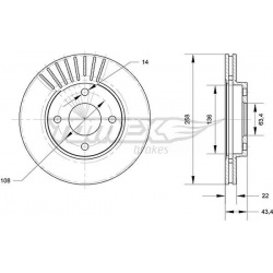 stabdžių diskas (1vnt)
                                TOMEX Brakes                                TX70-13, TOMEX Brakes, T