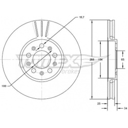 stabdžių diskas (1vnt)
                                TOMEX Brakes                                TX72-04, TOMEX Brakes, T