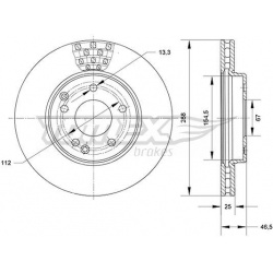 stabdžių diskas (1vnt)
                                TOMEX Brakes                                TX71-06, TOMEX Brakes, T