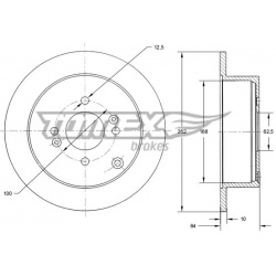stabdžių diskas (1vnt)
                                TOMEX Brakes                                TX71-34, TOMEX Brakes, T