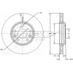stabdžių diskas (1vnt)
                                TOMEX Brakes                                                TX72-82,