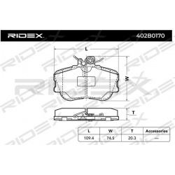 stabdžių trinkelių rinkinys, diskinis stabdys
                                RIDEX                                402B017