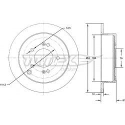 stabdžių diskas (1vnt)
                                TOMEX Brakes                                TX71-49, TOMEX Brakes, T