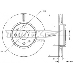 stabdžių diskas (1vnt)
                                TOMEX Brakes                                                TX73-50,