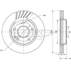 stabdžių diskas (1vnt)
                                TOMEX Brakes                                                TX71-13,