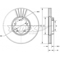 stabdžių diskas (1vnt)
                                TOMEX Brakes                                                TX70-75,