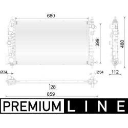 radiatorius, variklio aušinimas BEHR *** PREMIUM LINE ***
                                MAHLE                             