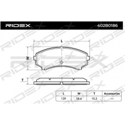 stabdžių trinkelių rinkinys, diskinis stabdys
                                RIDEX                                402B018