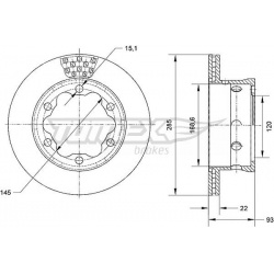 stabdžių diskas (1vnt)
                                TOMEX Brakes                                                TX70-25,