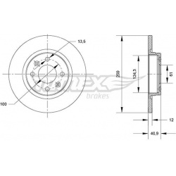 stabdžių diskas (1vnt)
                                TOMEX Brakes                                TX70-76, TOMEX Brakes, T