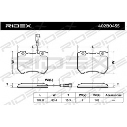 stabdžių trinkelių rinkinys, diskinis stabdys
                                RIDEX                                402B045