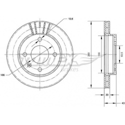 stabdžių diskas (1vnt)
                                TOMEX Brakes                                TX70-40, TOMEX Brakes, T