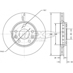 stabdžių diskas (1vnt)
                                TOMEX Brakes                                                TX72-61,