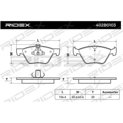 stabdžių trinkelių rinkinys, diskinis stabdys
                                RIDEX                                402B010