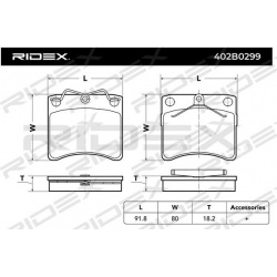 stabdžių trinkelių rinkinys, diskinis stabdys
                                RIDEX                                402B029