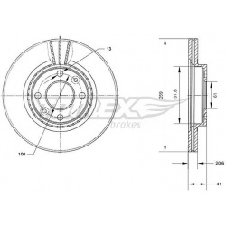 stabdžių diskas (1vnt)
                                TOMEX Brakes                                TX70-10, TOMEX Brakes, T