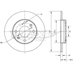 stabdžių diskas (1vnt)
                                TOMEX Brakes                                TX70-50, TOMEX Brakes, T
