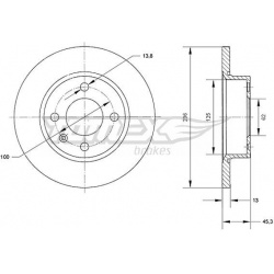 stabdžių diskas (1vnt)
                                TOMEX Brakes                                TX70-41, TOMEX Brakes, T