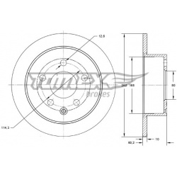 stabdžių diskas (1vnt)
                                TOMEX Brakes                                                TX73-86,