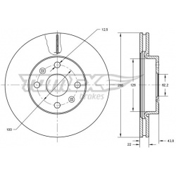 stabdžių diskas (1vnt)
                                TOMEX Brakes                                TX73-34, TOMEX Brakes, T