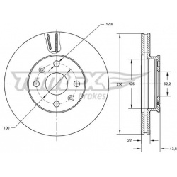 stabdžių diskas (1vnt)
                                TOMEX Brakes                                                TX73-29,