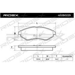 stabdžių trinkelių rinkinys, diskinis stabdys
                                RIDEX                                402B022