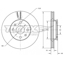 stabdžių diskas (1vnt)
                                TOMEX Brakes                                TX71-62, TOMEX Brakes, T