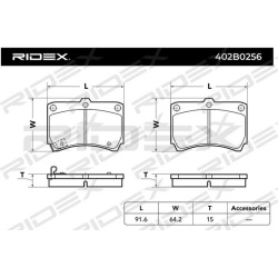 stabdžių trinkelių rinkinys, diskinis stabdys
                                RIDEX                                402B025
