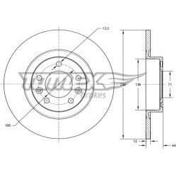 stabdžių diskas (1vnt)
                                TOMEX Brakes                                                TX73-68,