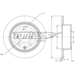 stabdžių diskas (1vnt)
                                TOMEX Brakes                                                TX74-15,