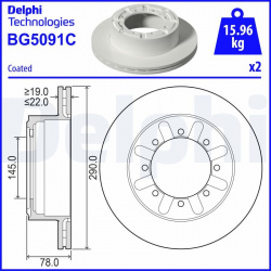 stabdžių diskas (1vnt)
                                DELPHI                                                BG5091C, Nenur