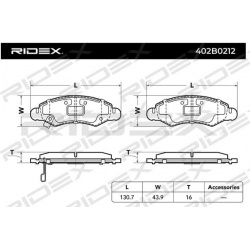 stabdžių trinkelių rinkinys, diskinis stabdys
                                RIDEX                                402B021
