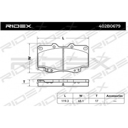 stabdžių trinkelių rinkinys, diskinis stabdys
                                RIDEX                                402B067